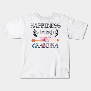 Happiness is being Grandma floral gift Kids T-Shirt